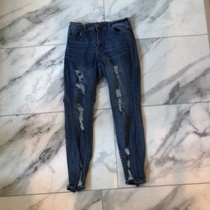 Ripped jeans minimal damage to the belt loop